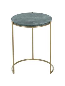 Tables gigognes en marbre Ella, 2 élém., Vert, marbré, couleur dorée, Lot de différentes tailles