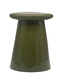 Mesa auxiliar artesanal de cerámica Button, Cerámica, Verde, Ø 35 x Al 45 cm