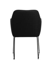 Armstoel Isla, Bekleding: polyester, Poten: gepoedercoat metaal, Geweven stof zwart, zwart, B 58 x D 62 cm