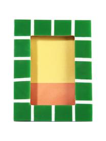 Mini Bilderrahmen Check, Rahmen: Kunststoff, Front: Glas, Grün, Weiß, B 8 x H 11 cm