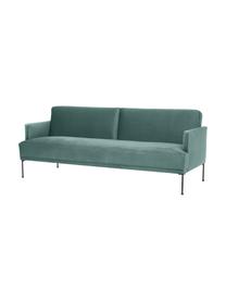 Fluwelen slaapbank Fluente (3-zits), Bekleding: fluweel (hoogwaardig poly, Frame: massief grenenhout, FSC-g, Poten: gelakt metaal, Fluweel lichtgroen, B 220 cm x H 86 cm