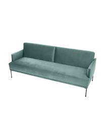 Fluwelen slaapbank Fluente (3-zits), Bekleding: fluweel (hoogwaardig poly, Frame: massief grenenhout, FSC-g, Poten: gelakt metaal, Fluweel lichtgroen, B 220 cm x H 86 cm