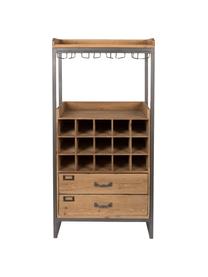 Licorera Edgar, estilo industrial, para 15 botellas, Estructura: metal con pintura en polv, Marrón, An 56 x Al 113 cm