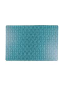 Placemats Bali Leaf, 6 stuks, PVC-kunststof, Blauw, wit, B 30 x L 45 cm