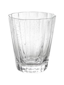 Mundgeblasene Wassergläser Scallop Glasses mit Rillenstruktur, 4 Stück, Glas, mundgeblasen, Transparent, Ø 8 x H 10 cm