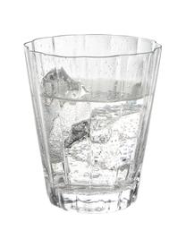 Ručně foukané sklenice na vodu s drážkovanou strukturou Scallop Glasses, 4 ks, Foukané sklo, Transparentní, Ø 8 cm, V 10 cm