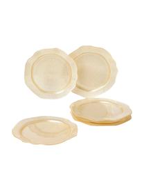 Assiettes à dessert en verre couleur dorée Vanilla, 6 pièces, Verre, Couleur dorée, Ø 22 x haut. 2 cm