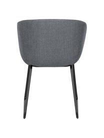 Silla con reposabrazos Juri, Tapizado: poliéster Alta resistenci, Patas: metal con pintura en polv, Tejido gris oscuro, An 55 x F 57 cm