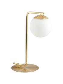 Tischlampe Grant in Messing, Lampenfuß: Messing, Lampenschirm: Opalglas, Messing, Weiß, B 20 x H 41 cm