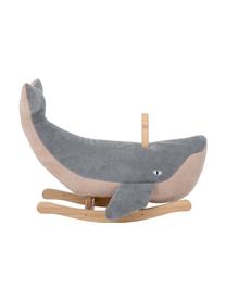 Schommeldier Moby, Polyester, populierenhout, Blauw, beige, helder hout, B 83 x H 59 cm