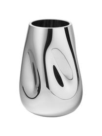 Ručne fúkaná sklenená váza Mirror, Odtiene chrómovej, Ø 18 x V 26 cm