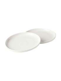 Plato postre de porcelana Nessa, 2 uds., Porcelana dura de alta calidad, Blanco, Ø 19 cm