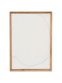 Decoración de pared de papel maché Graphic Geo, Estructura: madera de roble, Madera clara, blanco crema, An 21 x Al 29 cm