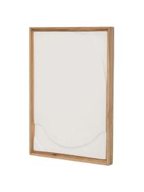 Decoración de pared de papel maché Graphic Geo, Estructura: madera de roble, Madera clara, blanco crema, An 21 x Al 29 cm
