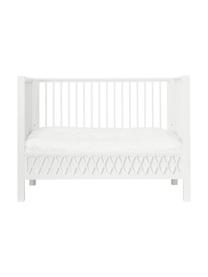 Cuna Harlequin, Madera de pino, tablero de fibras de densidad media (MDF), pintado con pintura libre de COV, Blanco, An 72 x L 132 cm