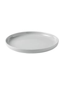 Assiettes plates en porcelaine Nessa, 4 pièces, Porcelaine dure de haute qualité, Gris clair, Ø 26 x haut. 3 cm