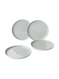 Plato llano de porcelana Nessa, 4 uds., Porcelana dura de alta calidad, Gris claro, Ø 26 cm