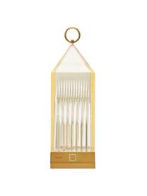 Lámpara de mesa recargable para exterior Lantern, portátil, Plástico, Dorado, An 10 x Al 31 cm