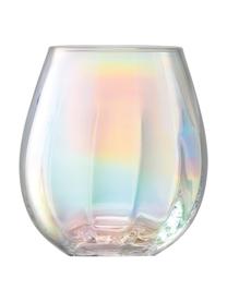 Mundgeblasene Wassergläser Pearl mit schimmerndem Perlmuttglanz, 4 Stück, Glas, Perlmutt-Schimmer, Ø 9 x H 10 cm, 425 ml