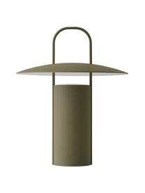 Lampe à poser LED avec port USB et intensité variable Ray, Métal, enduit, Kaki, Ø 22 x haut. 24 cm