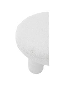 Sgabello in teddy Bigfant, Rivestimento: 100 % poliestere, Struttura: legno di pino certificato, Teddy bianco, Ø 61 x Alt. 43 cm