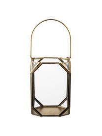 Lanterna in vetro Ginny, Struttura: metallo rivestito, Ottonato, Larg. 11 x Alt. 15 cm