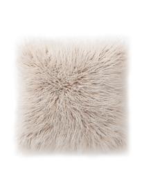 Flauschige Kunstfell-Kissenhülle Morten, gelockt, Vorderseite: 67 % Akryl, 33 % Polyeste, Rückseite: 100 % Polyester, Beige, B 40 x L 40 cm