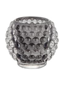 Bougeoir en verre fait main Doria, Verre, Gris foncé, Ø 9 cm x haut. 8 cm