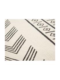 Handgewebter Baumwollläufer Edna im Ethno Style, 100% Baumwolle, Cremefarben, Schwarz, B 80 x L 250 cm