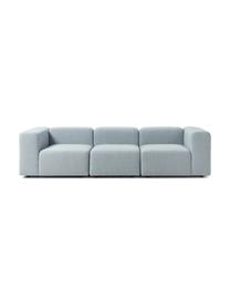Modulares Bouclé-Sofa Lena (4-Sitzer), Bezug: Bouclé (93 % Polyester, 6, Gestell: Kiefernholz, Schichtholz,, Füße: Kunststoff, Bouclé Hellblau, B 284 x T 106 cm