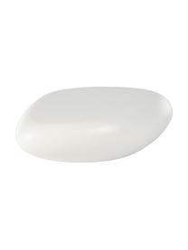 Mesa de centro en forma de piedra Pietra, Plástico de fibra de vidrio lacado para que sea resistente a los arañazos, Blanco, An 116 x Al 28 cm