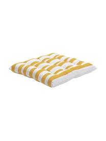 Gestreiftes Sitzkissen Timon in Gelb/Weiß, Bezug: 100% Baumwolle, Gelb, Weiß, B 40 x L 40 cm