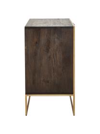 Komoda z litego drewna mangowego Harry, Korpus: lite drewno mangowe, laki, Drewno mangowe, odcienie złotego, S 100 x W 80 cm