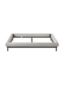 Polsterbett Meya, Bezug: Fein strukturierter Webst, Korpus: Metall, pulverbeschichtet, Webstoff Hellgrau, B 140 x L 200 cm
