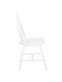 Houten stoelen Milas, 2 stuks, Gelakt rubberhout, Wit, B 52 x D 45 cm