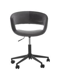 Silla de oficina de terciopelo Grace, altura regulable, Tapizado: poliéster Resistencia a l, Estructura: metal con pintura en polv, Terciopelo gris oscuro, An 56 x F 54 cm