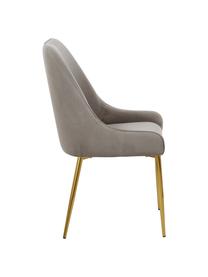 Fluwelen stoel Ava, Bekleding: fluweel (100% polyester), Poten: gegalvaniseerd metaal, Fluweel taupe, B 53 x D 60 cm