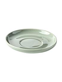 Porcelánové pohárky na espresso s podšálky Nessa, 4 ks, Vysoce kvalitní porcelán, Šalvějově zelená, Š 7 cm, V 6 cm