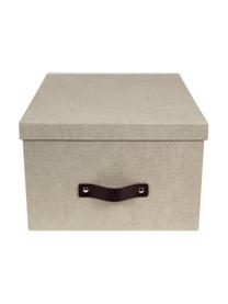 Aufbewahrungsbox Gustav II, 2 Stück, Box: Canvas, fester Karton (10, Griff: Leder, Beige, B 23 x H 15 cm