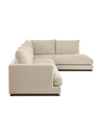Sofá rinconera grande Tribeca, Tapizado: poliéster Alta resistenci, Estructura: madera de pino maciza, Patas: madera de haya maciza pin, Tejido beige oscuro, An 405 x F 228 cm, chaise longue derecha