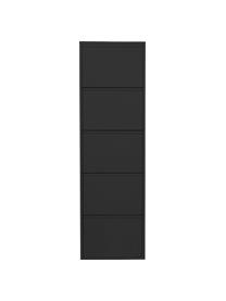 Wand-Schuhschrank Caruso mit Klappfächern, Stahl, pulverbeschichtet, Schwarz, B 50 x H 170 cm