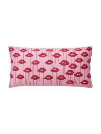 Poszewka na poduszkę z satyny bawełnianej Kacy, 2 szt., Blady różowy, czerwony, S 40 x D 80 cm