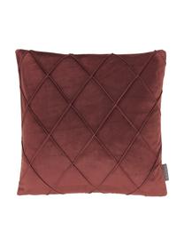 Poszewka na poduszkę z aksamitu Nobless, 100% aksamit poliestrowy, Terakota, S 50 x D 50 cm