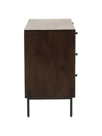 Cómoda cajonera con tejido vienés Vienna, Estructura: madera de mango maciza, Patas: metal con pintura en polv, Madera de mango, An 105 x Al 78 cm