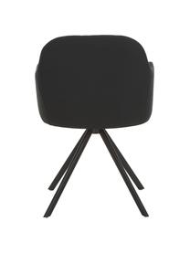 Polster-Drehstuhl Lola mit Armlehne, Bezug: Polyester, Beine: Metall, pulverbeschichtet, Webstoff Schwarz, Schwarz, B 53 x T 55 cm