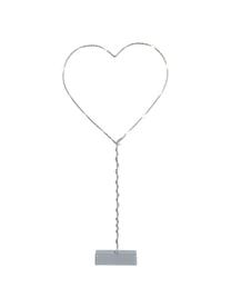 Dekoracja świetlna LED zasilana na baterie Heart, Szary, S 20 x W 43 cm