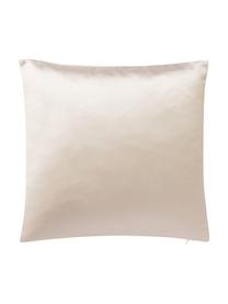 Kissenhülle Chiarina in Seidenoptik mit Kettenaufdruck, 100 % Polyester, Weiß, Beige, B 45 x L 45 cm