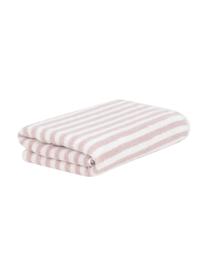 Gestreepte handdoek Viola, 2 stuks, Roze, wit, Handdoek, B 50 x L 100 cm, 2 stuks
