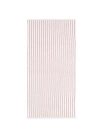 Gestreepte handdoek Viola, 2 stuks, Roze, crèmewit, Handdoek, B 50 x L 100 cm, 2 stuks