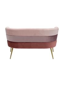 Samt-Sofa Sandwich (2-Sitzer) im Retro-Design, Bezug: Polyestersamt, Füße: Metall, pulverbeschichtet, Samt Rosatöne, B 125 x T 64 cm